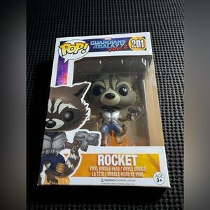 Funko Pop! Guardians of the Galaxy Rocket Figure - Brown, Gray, Blue